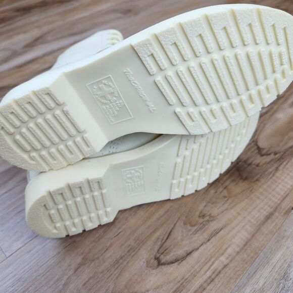 🩵NIB Dr. Martens 1460 Toile Mono Cream Pascal Virginia Leather Boots Size 8 - Picture 11 of 15